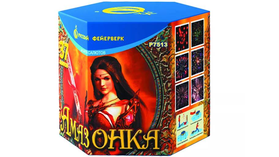Фейерверк Р7513 Амазонка 37 залпов, калибр 1" смотреть онлайн
