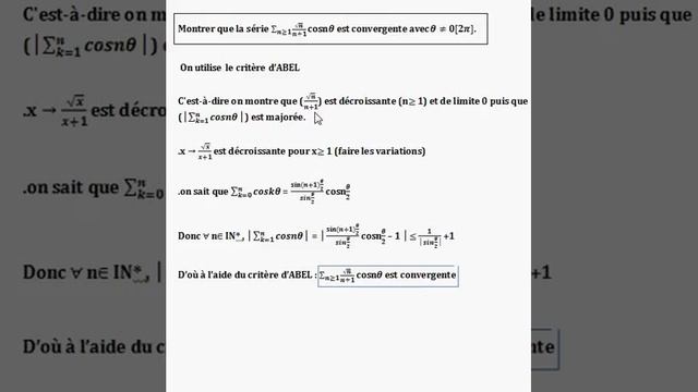Application du critère d'ABEL смотреть онлайн