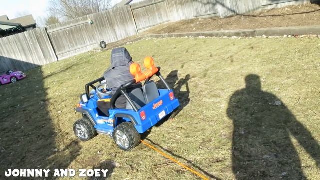 POWER WHEELS Tug of War + Power Wheels Jeep & Kid Cop Car + Power Wheels Race