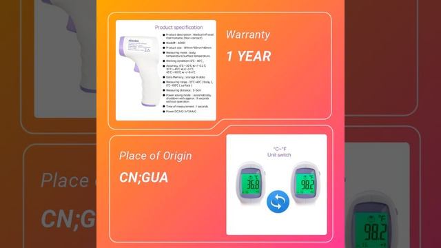 AiQURA AD801 Infrared Forehead Thermometer смотреть онлайн