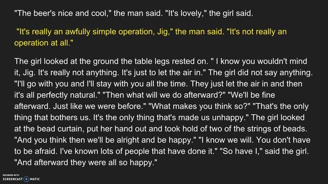 Ending Explained! Hemingway's 