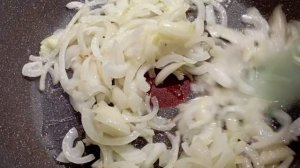 Болгарский жареный перец с луком.Вегатарианское блюдо.