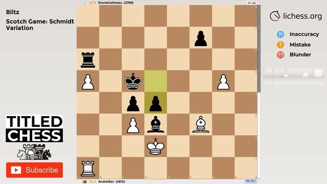 Scotch Game: Schmidt Variation - Blitz - Titled Chess смотреть онлайн