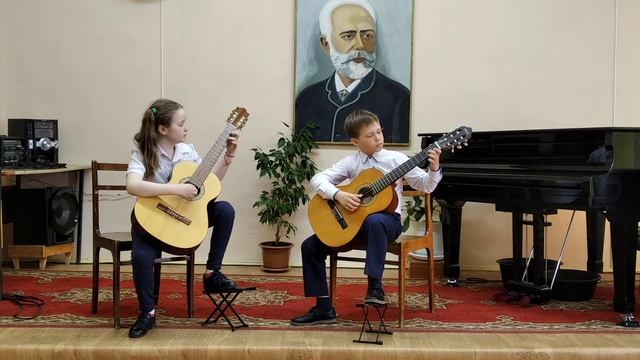 Дуэт гитаристов: Быков Ярослав, Максимова Арина, ДШИ с. Пычас, Линнеман М. Романс. смотреть онлайн