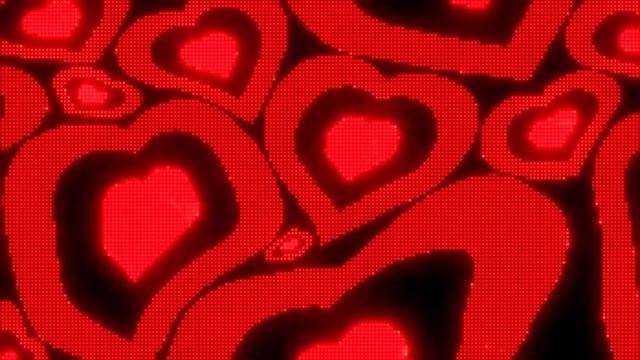 Warped Black And Red Y2k Neon LED Lights Heart Background