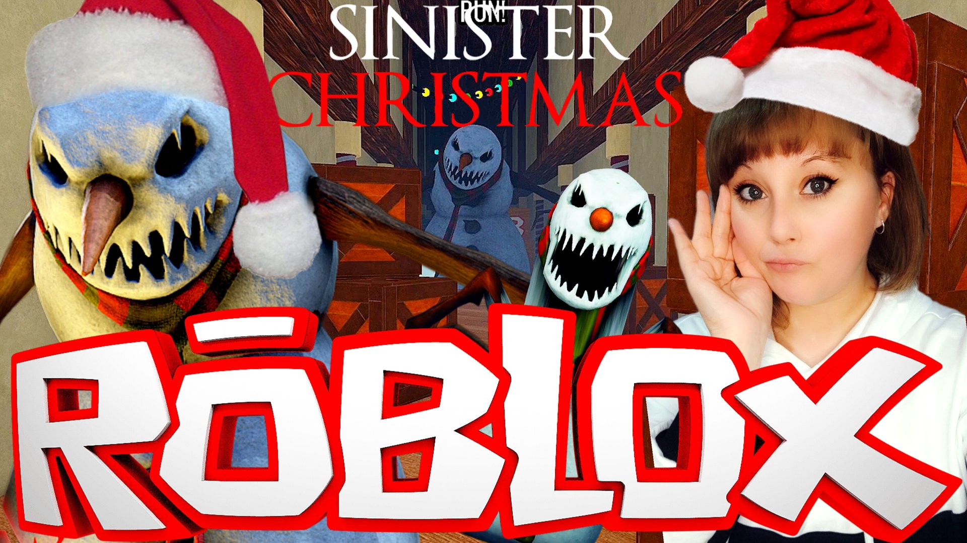 Бу! Испугался? Сбегаем от злого снеговика. Роблокс. Roblox. Sinister Christmas. смотреть онлайн