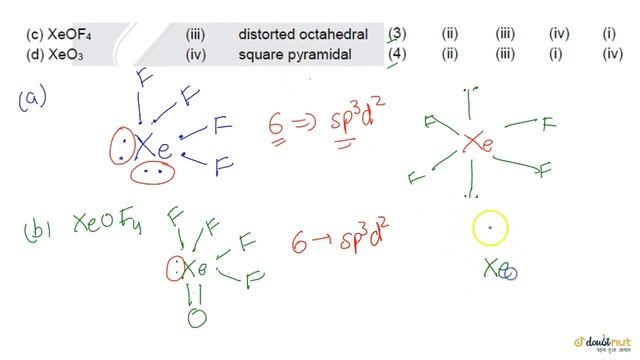 Match the Xenon compounds Column-I with its structure in Column-II and assign the correct code :... смотреть онлайн