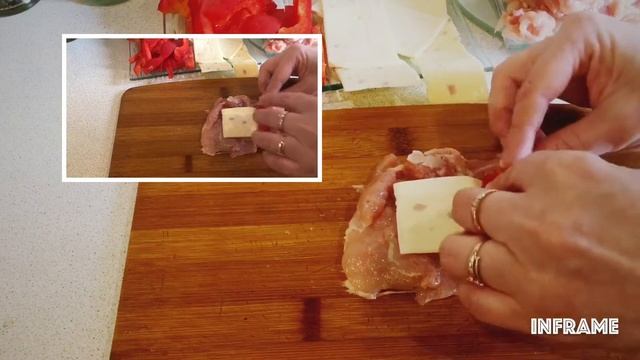 Куриные рулетики с сыром и болгарским перцем смотреть онлайн