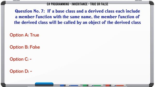 MCQ Questions Inheritance - True or False with Answers смотреть онлайн
