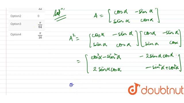 "Let `A = [{:(\""cos\""alpha, -\""sin\""alpha), (\""sin\""alpha смотреть онлайн