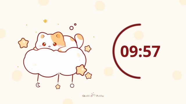 20 Minutes  - Study Timer Work With Me Cat On A Fluffy Cloud #timer #20min  #studymusic  #lofi