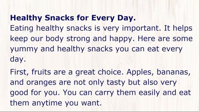 English US - easy - Healthy Snacks for Every Day смотреть онлайн