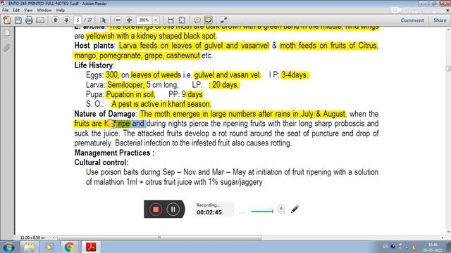 Citrus - 5. Fruit Sucking Moth || Pests Of Crops || ENTO - 243 смотреть онлайн