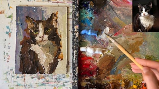 Пишем миниатюру с котиком вместе #artist #diyasanat #howtodraw