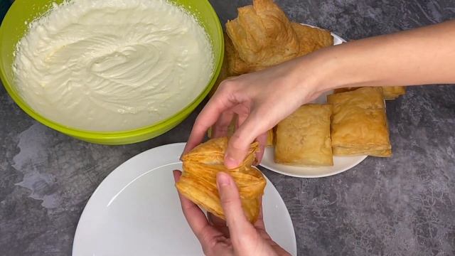 Puff pastry dessert in 10 minutes. The whole family's favorite recipe! смотреть онлайн
