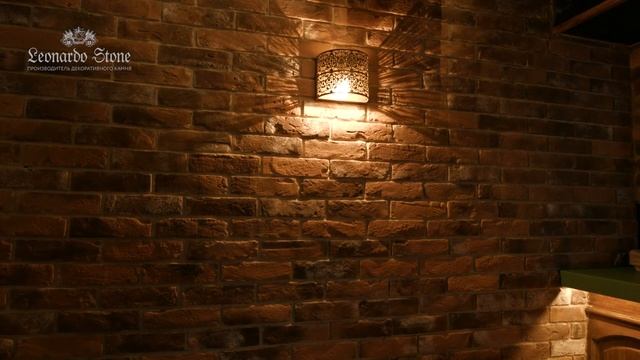 Отделка ресторана японской кухни декоративным кирпичом. смотреть онлайн