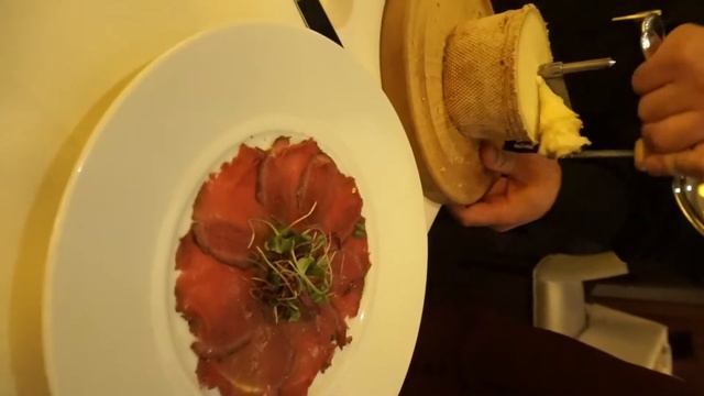 Bison Carpaccio with Tete de Moine Cheese at Triomphe смотреть онлайн