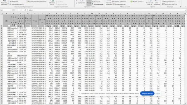Сводный отчет по парку и обработка в Excel
