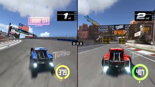 Trackmania Turbo Splitscreen Gameplay