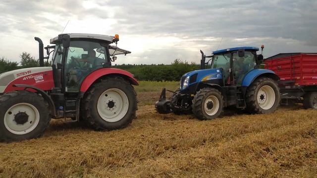 Wielka WTOPA New Hollanda podczas żniw I Tractors in the mud I Przyczepa utoneła w błocie I смотреть онлайн