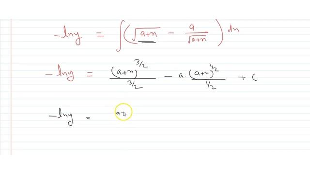 The solution of the differential equation `sqrt(a+x)(dy)/(dy)+xy=0` is смотреть онлайн