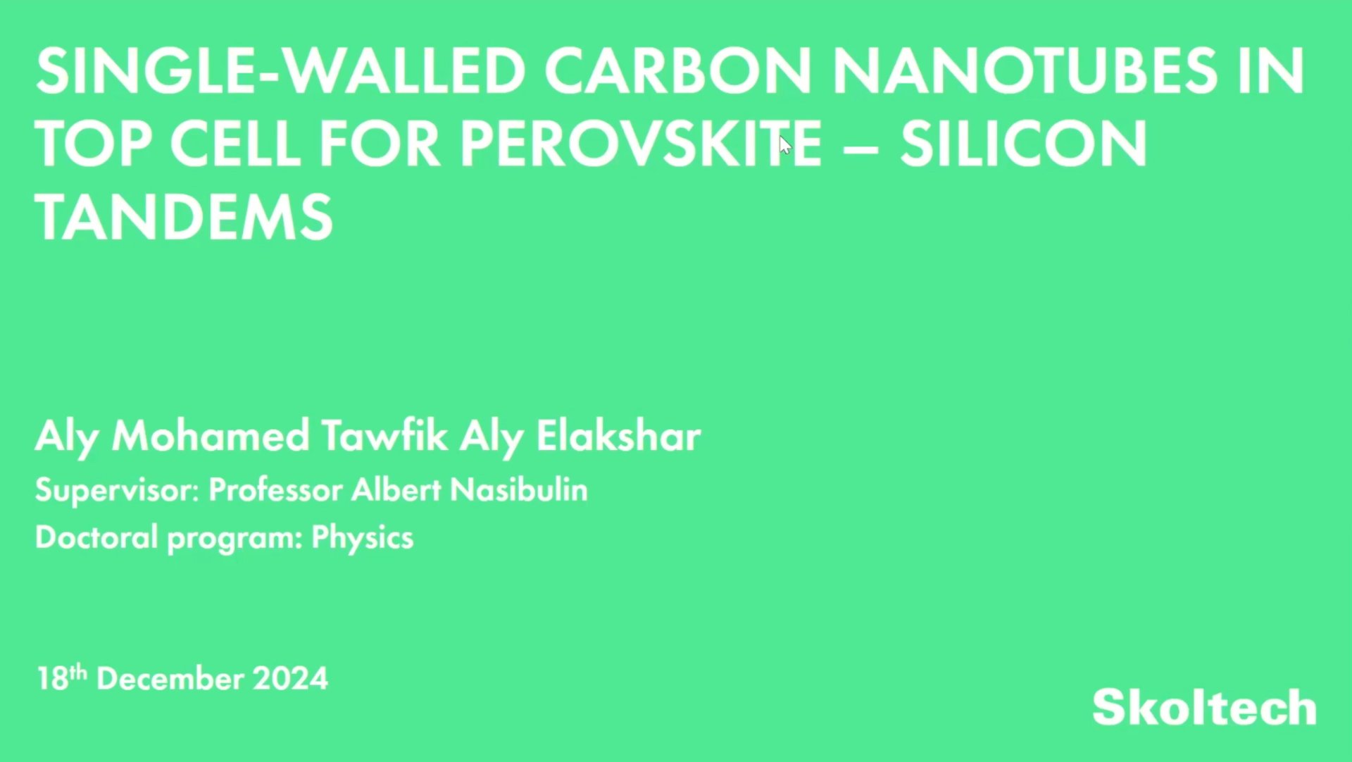 PhD Thesis Defense. Aly Elakshar