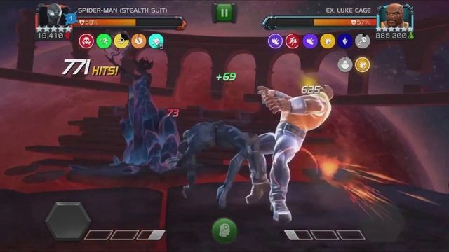1500+ Hit Combo Abyss Luke Cage Solo?! Stealth Spidey! - Marvel Contest of Champions смотреть онлайн
