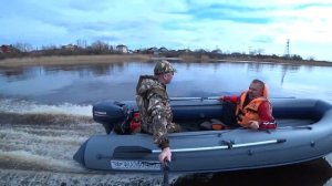 Флагман 420 игла , тесты  с разными моторами.