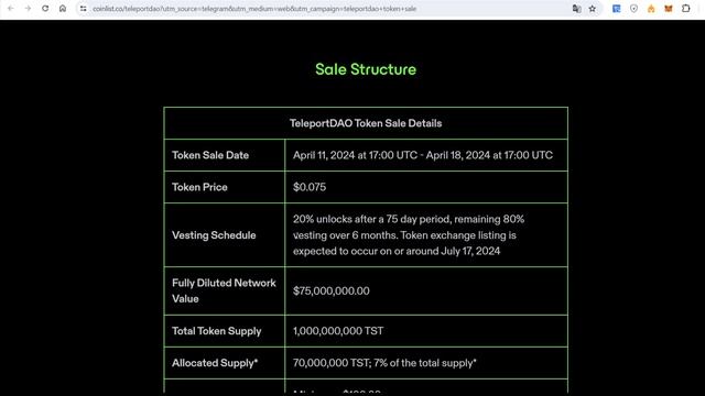 TeleportDAO на Coinlist: чего ждать от токенсейла смотреть онлайн