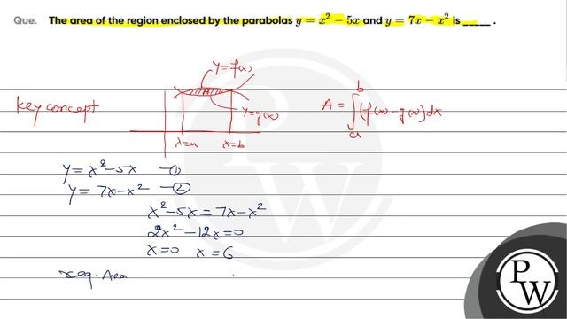 The area of the region enclosed by the parabolas&nbsp;y=x2-5x and y=7x-x2 is _____ .
.... смотреть онлайн