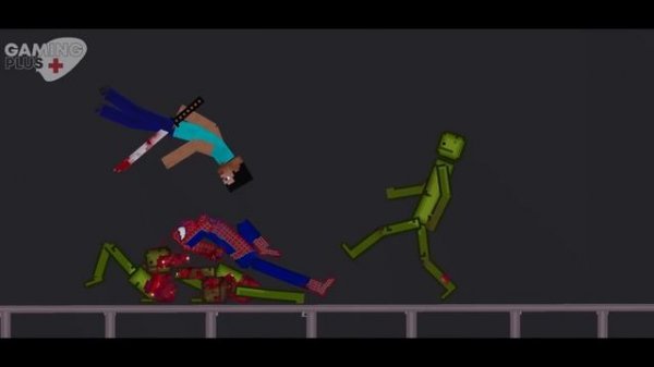 Spider-Man and Steve vs Melon Playground on Plane in People Playground