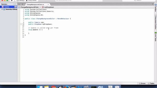 Unity C# Using Dropdown menu to change background color with switch Statement смотреть онлайн