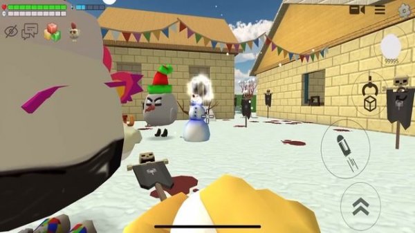 Жуткий Снеговик реально Существует на Этом Страшном Сервере Чикен Ган.. Тёма Chicken Gun