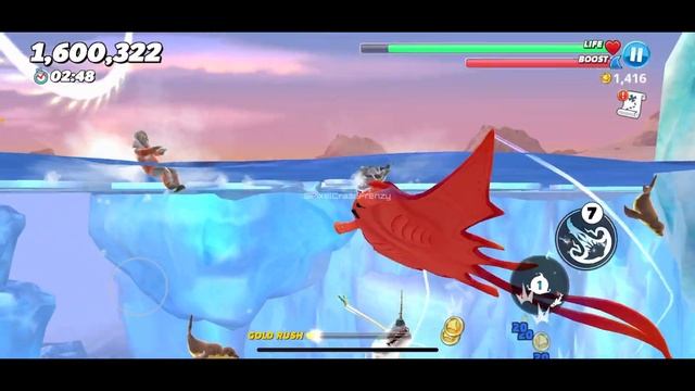 Hungry Shark World | Gameplay | Francis | Ray Of Light | Manta Ray | IOS & Android