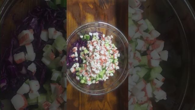 Крабовый салат с красной капустой и кукурузой - вкусно, просто изумительно!#салат #вкусныйсалат смотреть онлайн