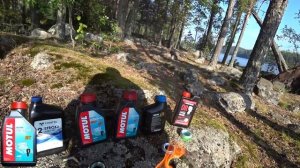 Масла для лодочного мотора, тест на зольность, Премиум масла