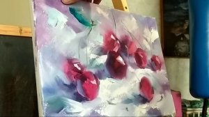 Живопись маслом. Уроки живописи. Вишня 2.