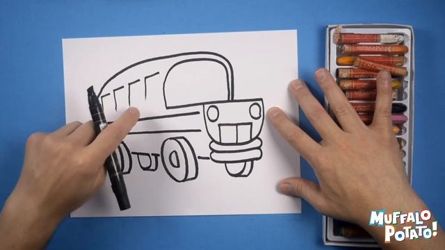 How To Draw a SCHOOL BUS - THANK YOU TEACHERS! with MUFFALO POTATO смотреть онлайн