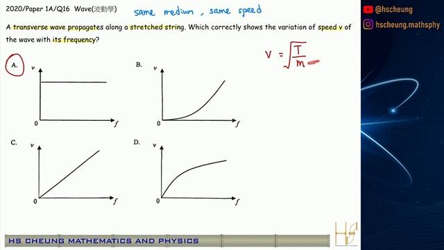 HKDSE 2020 Physics Paper 1A (MC) Past Paper Solutions - Q16 (Wave)(波動學) смотреть онлайн