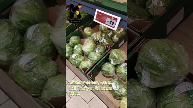 Айсберг-салат, 0,89€. Lidl Гамбург, 29 июля 2023. #салат #овощи #цены #ценывгермании #kupleno_de смотреть онлайн
