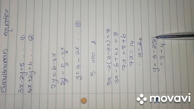 Simultaneous equation (3x-2y=8 and 4x+2y=6) смотреть онлайн