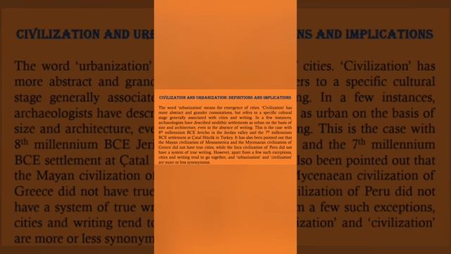 Understanding Civilization and Urbanization in ancient History . смотреть онлайн