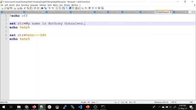 Batch Scripting Tutorial | Demo | Playing with Strings | #08 смотреть онлайн