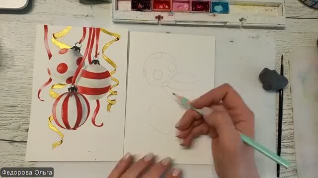 Акварель. Шары и серпантин смотреть онлайн