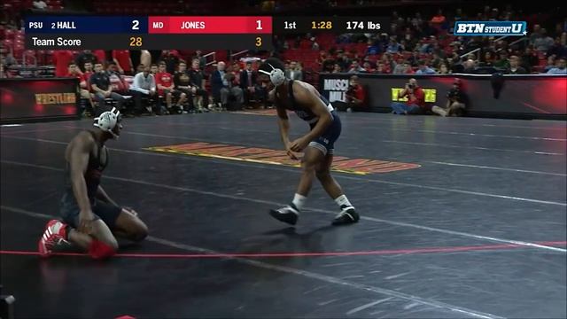 Big Ten Wrestling: 174 LBs - Penn State's Mark Hall vs. Maryland's Jahi Jones смотреть онлайн