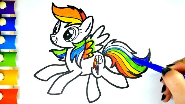 Май Литл Пони Мультик Раскраска для Детей Раскрашиваем Радугу Дэш My Little Pony смотреть онлайн