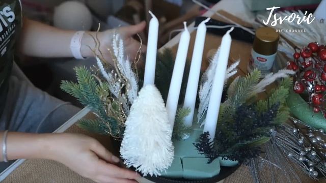 Новогодний декор на стол со свечами / DIY TSVORIC смотреть онлайн