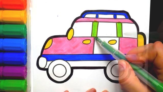 Раскраска для детей Машинка I Учим Цвета I Мультик - Раскраска I Раскрашка ТВ смотреть онлайн