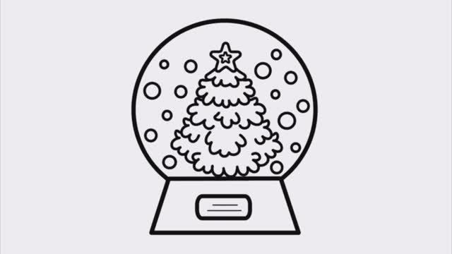 Как нарисовать СНЕЖНЫЙ ШАР Рисуем Раскраски. How To Draw A SNOW BALL Draw Coloring Pages.