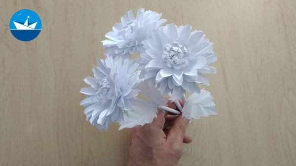 Астра из бумаги/Aster made of paper/DIY PAPER FLOWER/Paper Craft